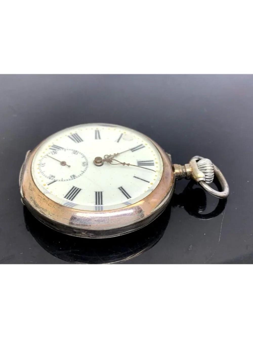 Antique Pocket Watch German Reichskrone Imperial Crown .800 Silver Case 50mm
